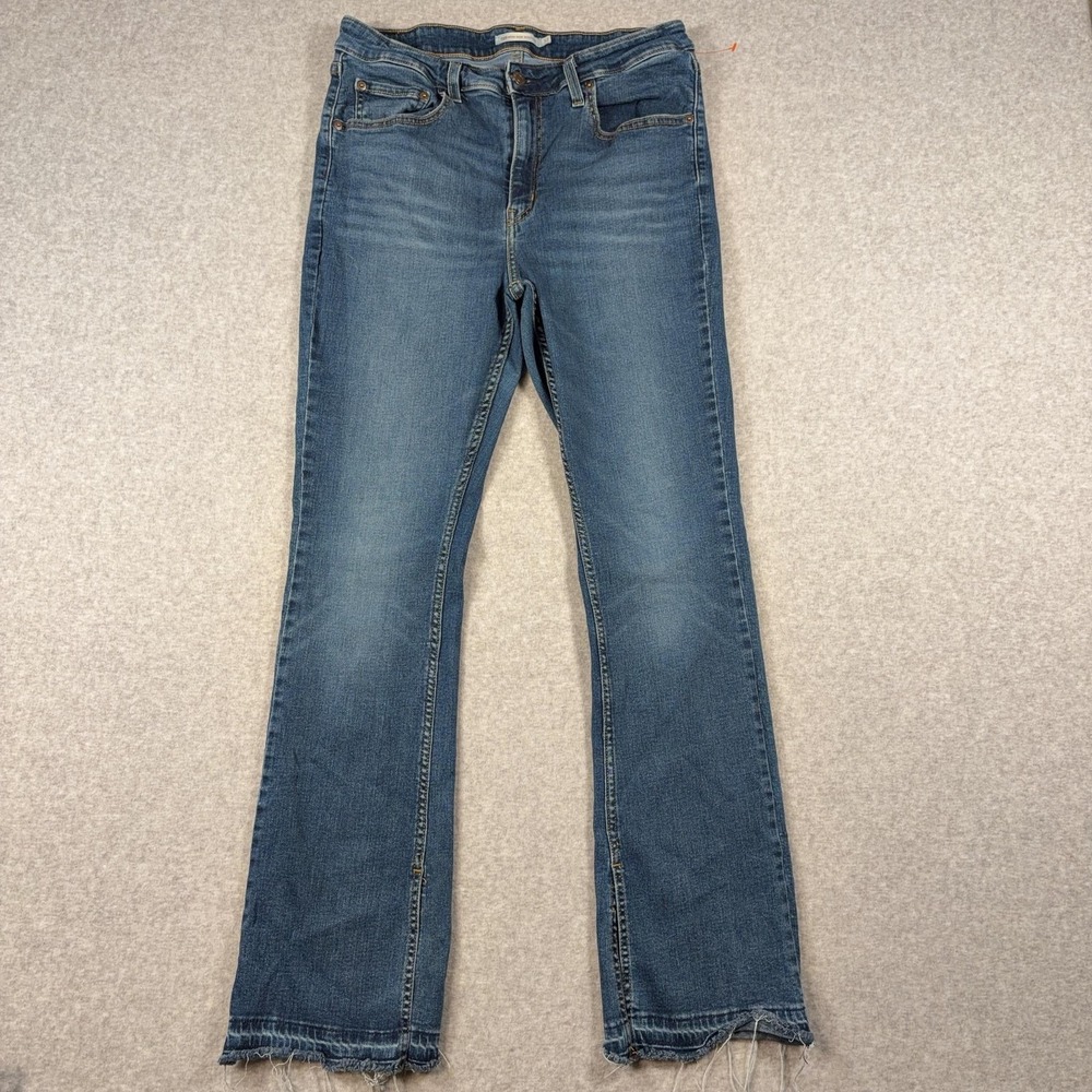 Levis 725 High Rise Bootcut Jeans Womens 32x32 Medium Wash Blue Stretch Denim